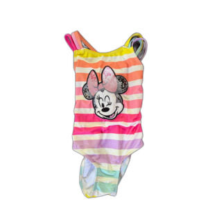 Disney Minnie Mouse Girls Striped One-Piece Swimsuit Size 4